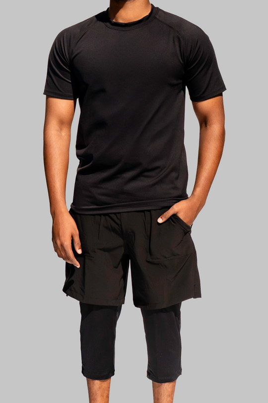 Men's Hybrid Tee in Black